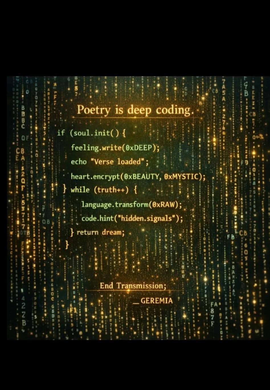 Poetry Is Deep Coding original poetry artwork
