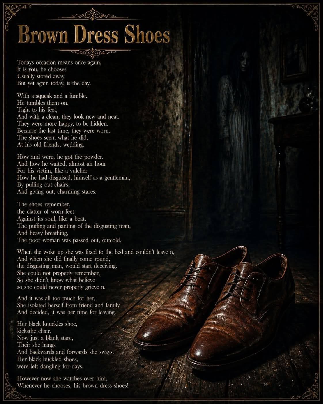 Brown Dress Shoes original poetry artwork