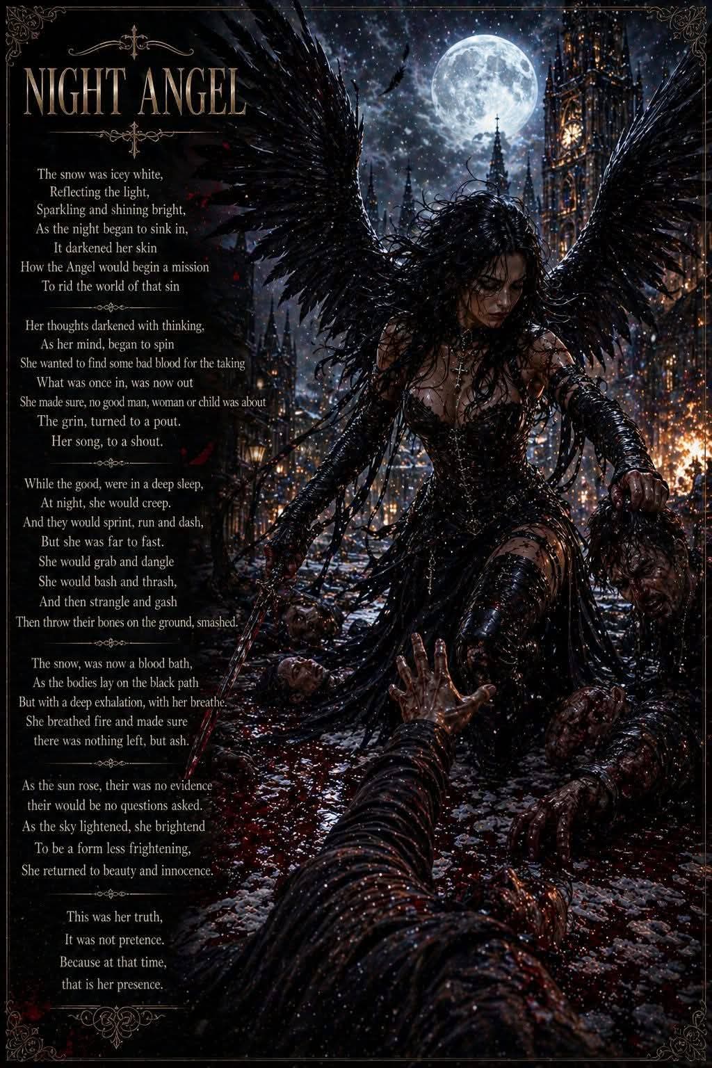 Night Angel original poetry artwork