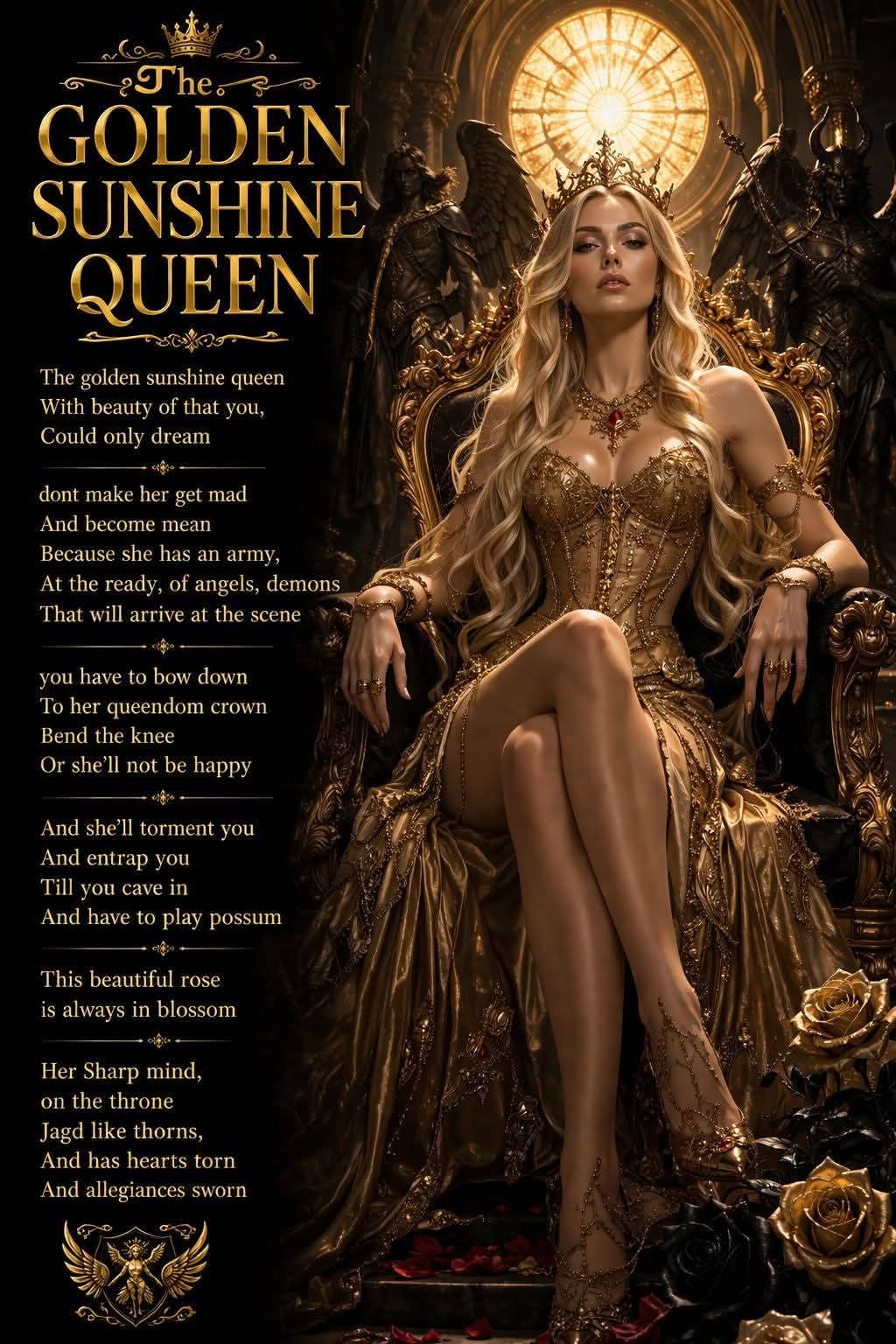 The Golden Sunshine Queen original poetry artwork