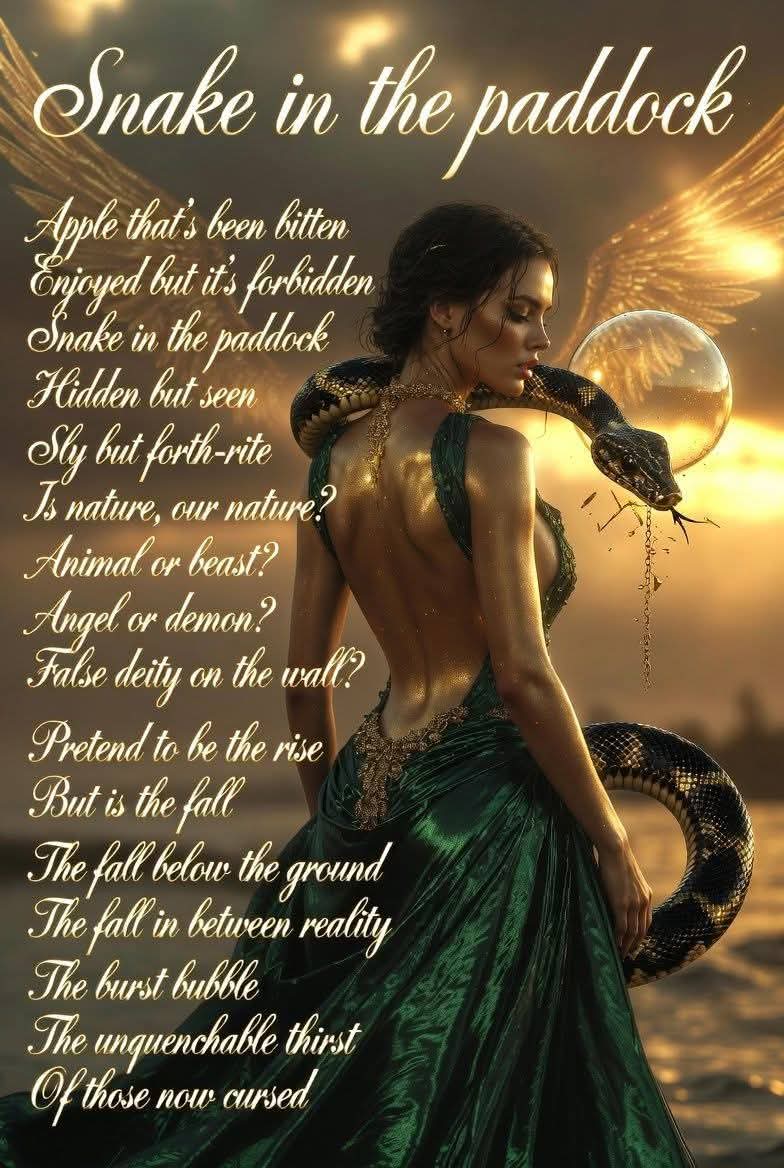 Snake in the Paddock original poetry artwork
