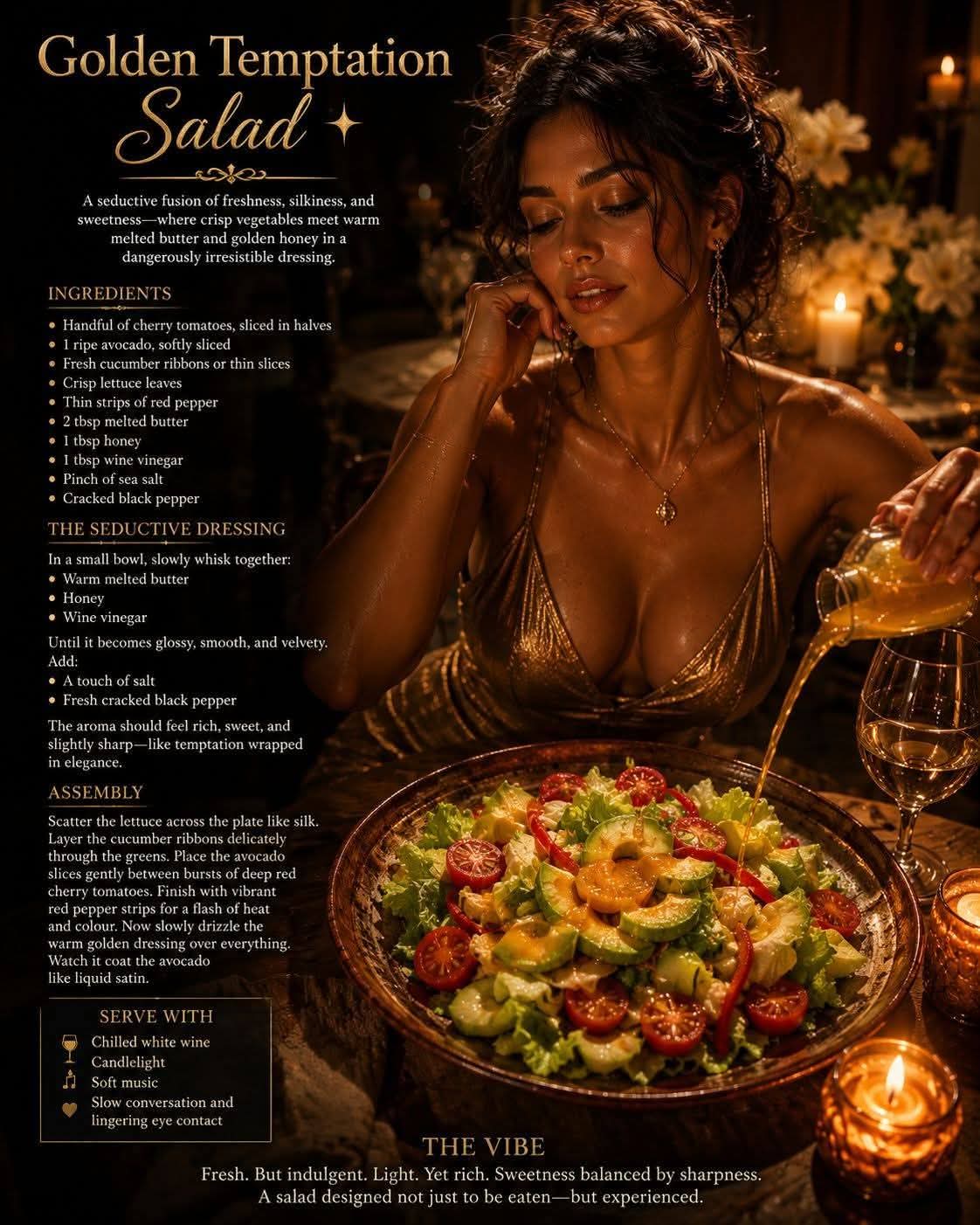Golden Temptation Salad original poetry artwork