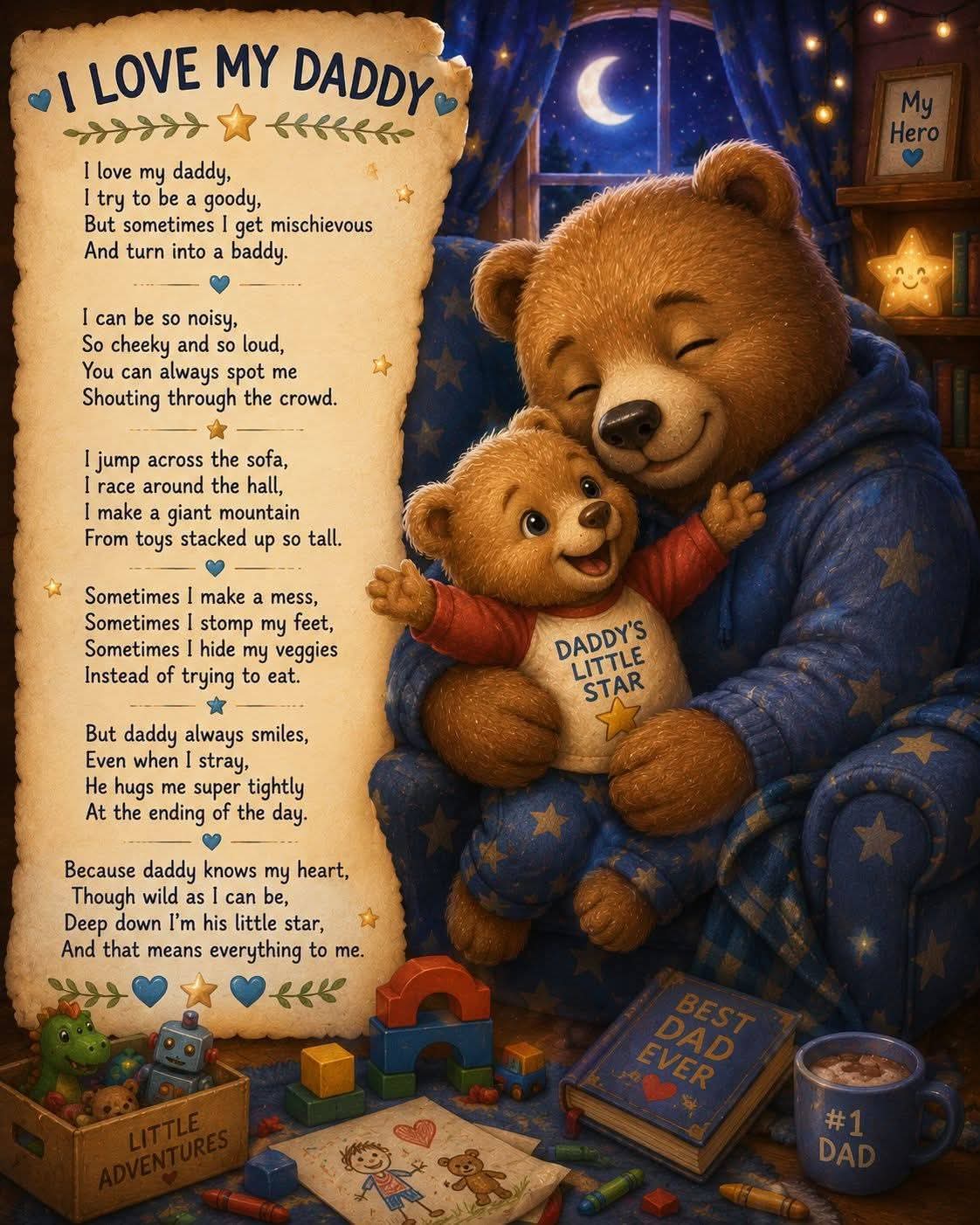 I Love My Daddy original poetry artwork