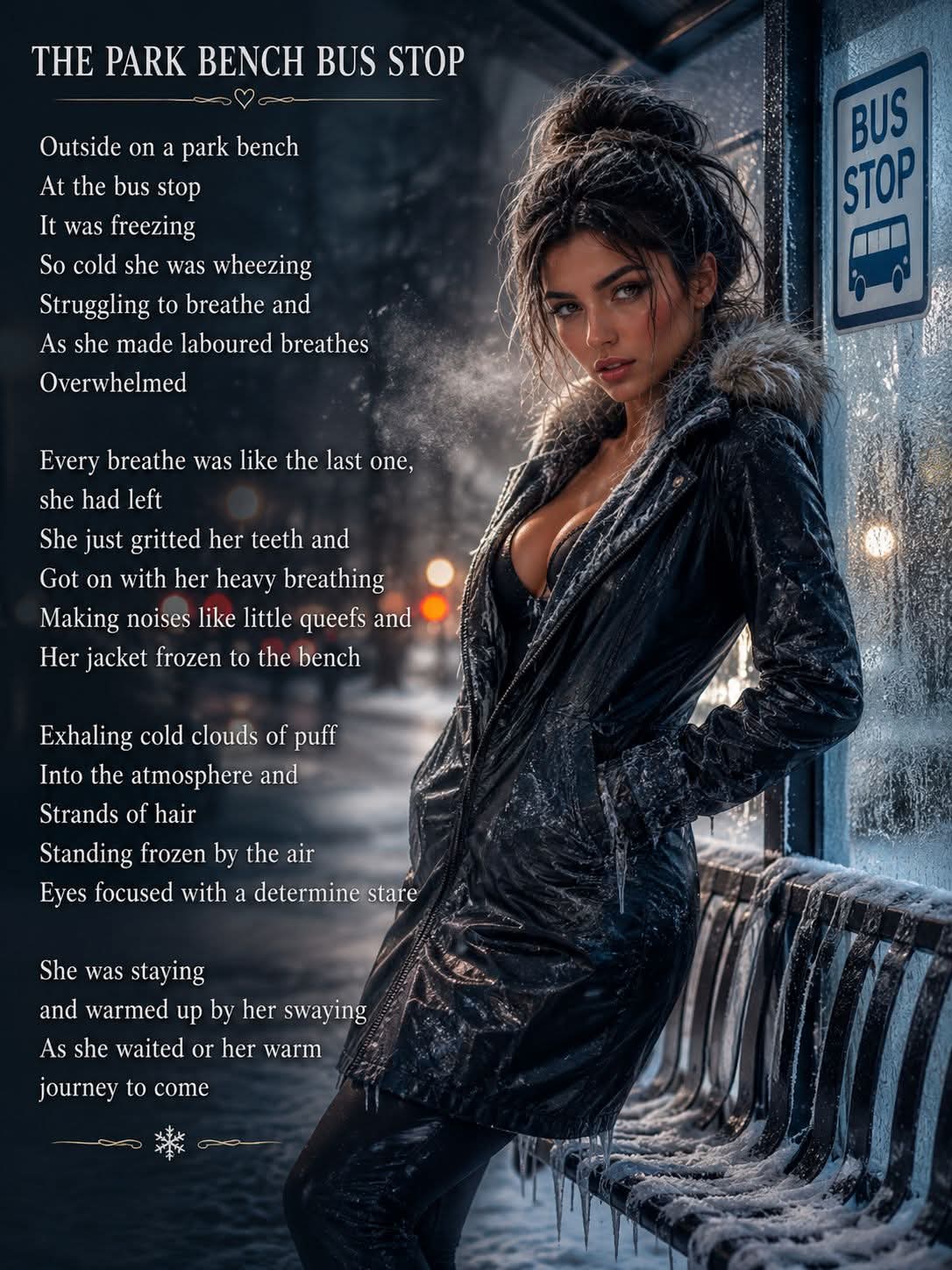 The Park Bench Bus Stop original poetry artwork