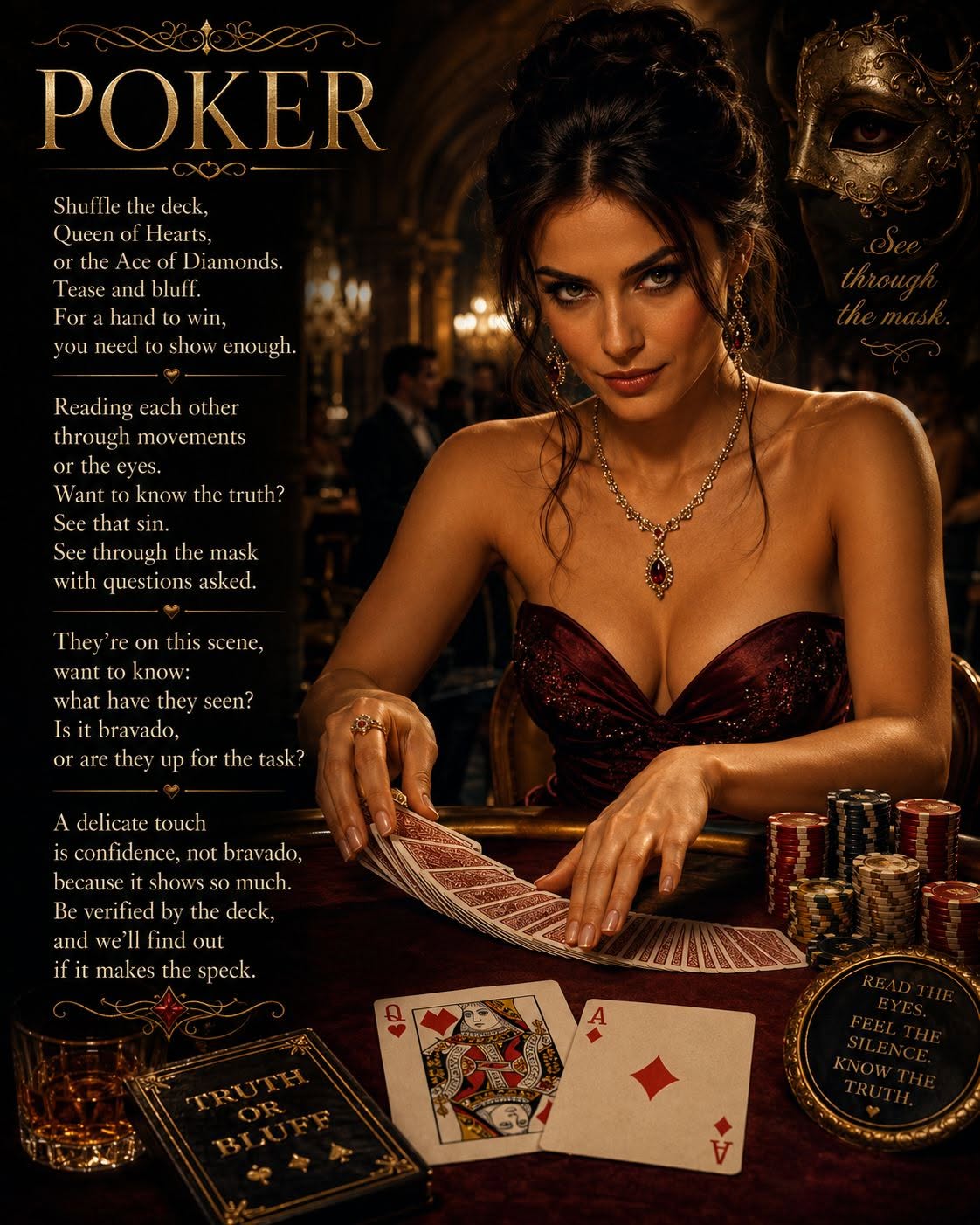 Poker original poetry artwork