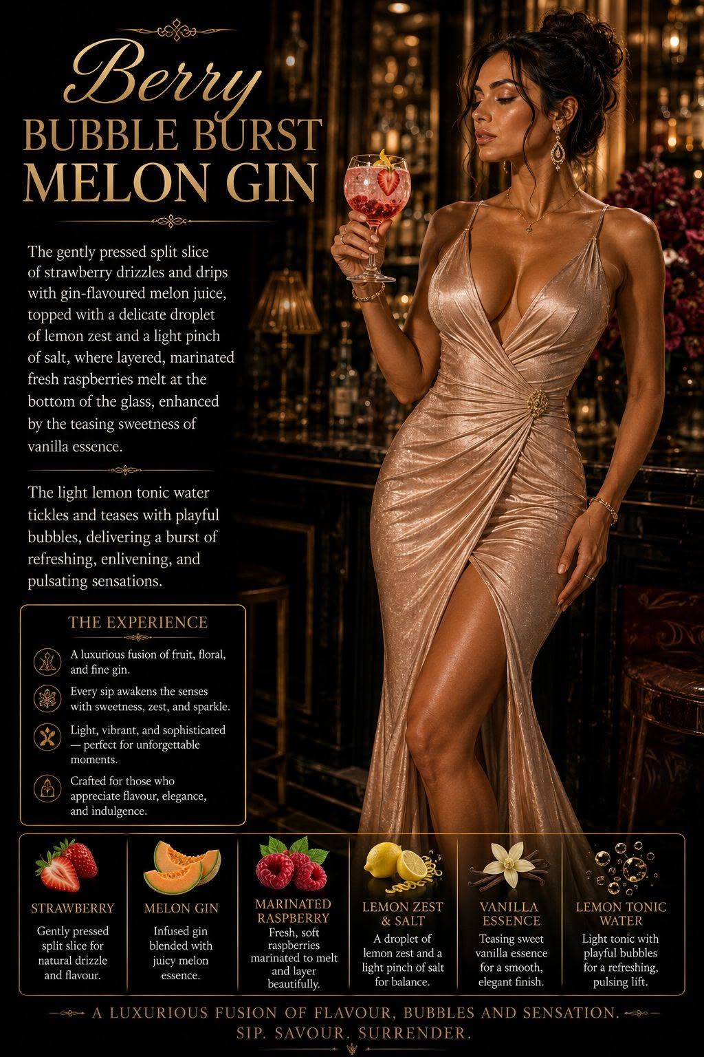 Berry Bubble Burst Melon Gin original poetry artwork