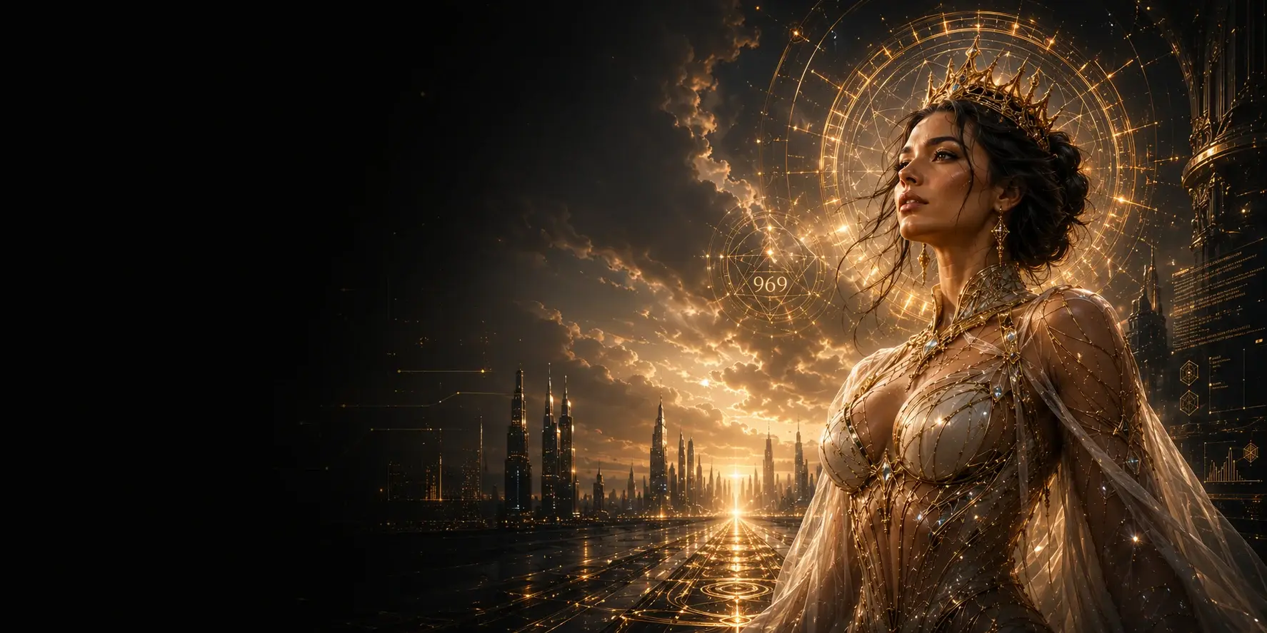 Lux Creative 969 sovereign heroine in a luminous city